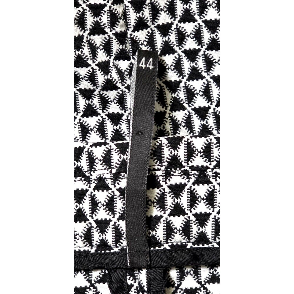 LIVIANA CONTI Women's Black White Geometric Print Coat Sz 44 Large US 6 Designer - Picture 9 of 11
